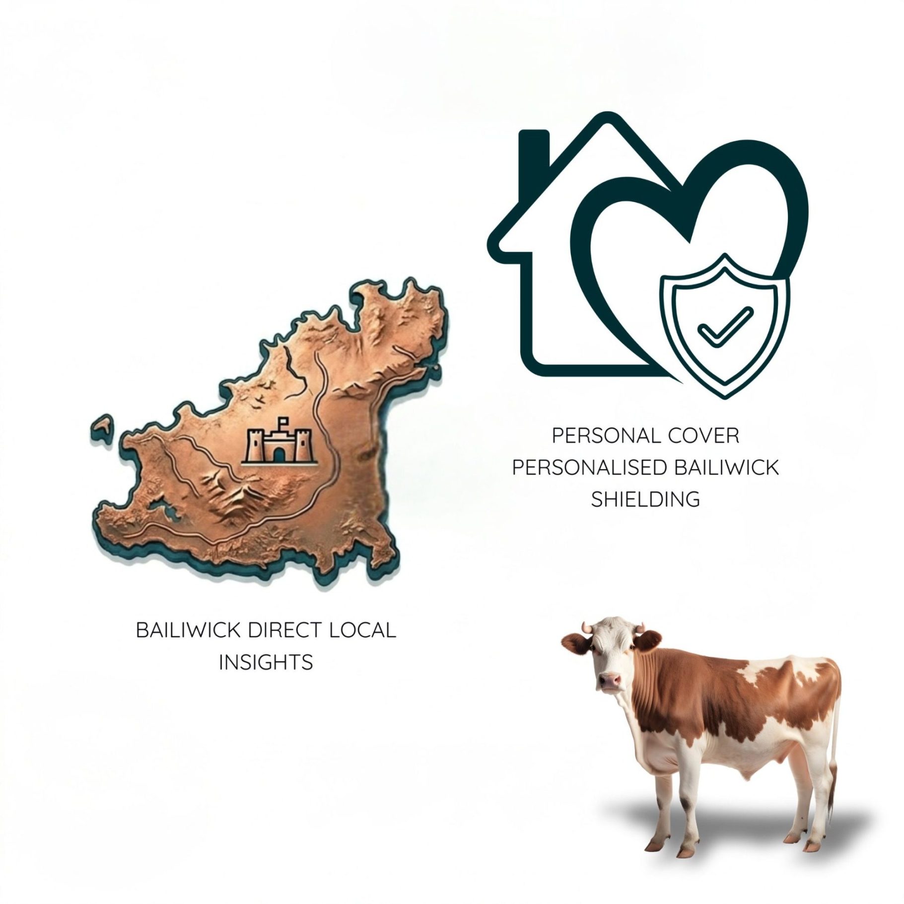 Guernsey-Life Insurance-Solutions-All-Insured Infographic showing simple, tailored insurance solutions for Guernsey with local insights and personal cover for the Bailiwick.