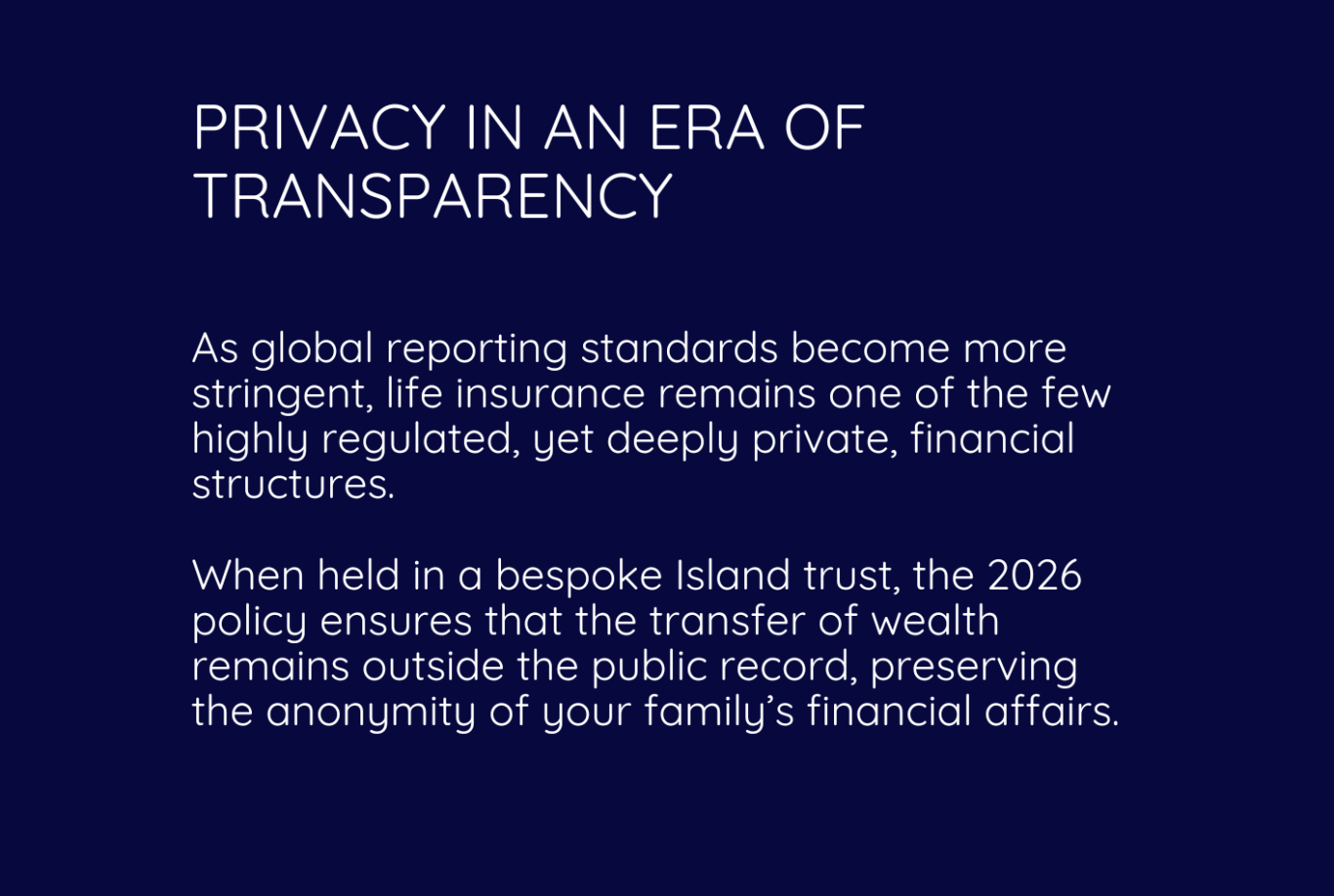 High net worth privacy protection and life insurance structuring in Jersey and Guernsey Channel Islands